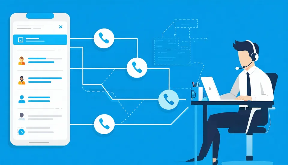 Diagram showing how Power Dialer automatically cycles through a contact list and connects agents to live calls